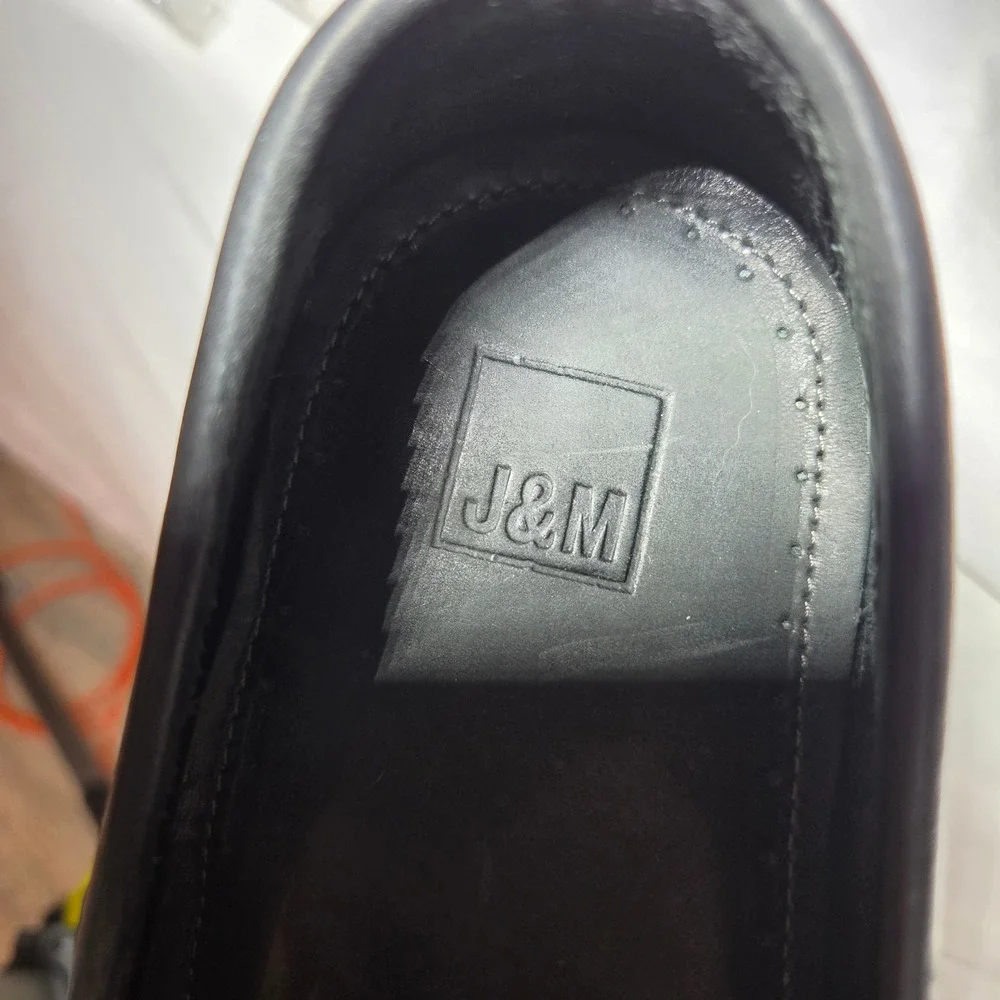Johnston & Murphy Mens Black Leather Penny Loafer Driving Mocs 59-0365 Size 11M